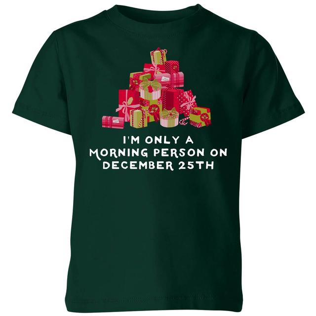 I'm Only A Morning Person Kids' T-Shirt - Forest Green - 11-12 Jahre - Forest Green on Productcaster.