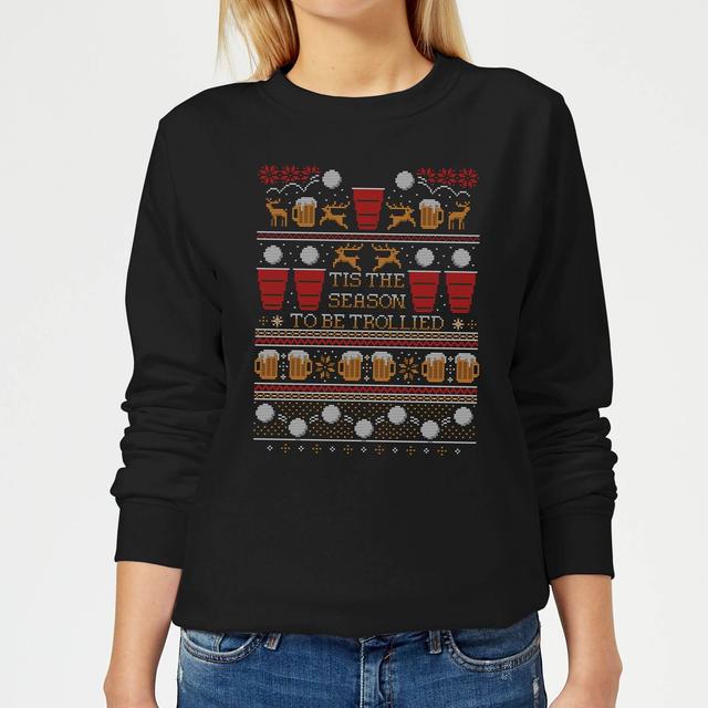 Tis The Season To Be Trollied Frauen Sweatshirt - Schwarz - XS on Productcaster.