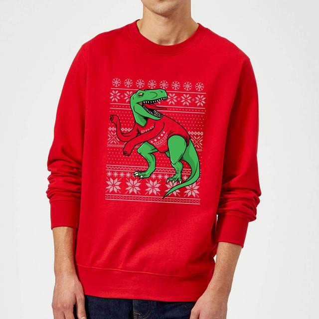 T-Rex Sleeves Sweatshirt - Rot - XXL on Productcaster.