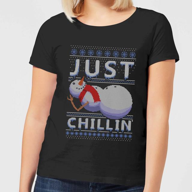 Camiseta Navidad "Just Chillin'" - Mujer - Negro - 3XL - Negro on Productcaster.