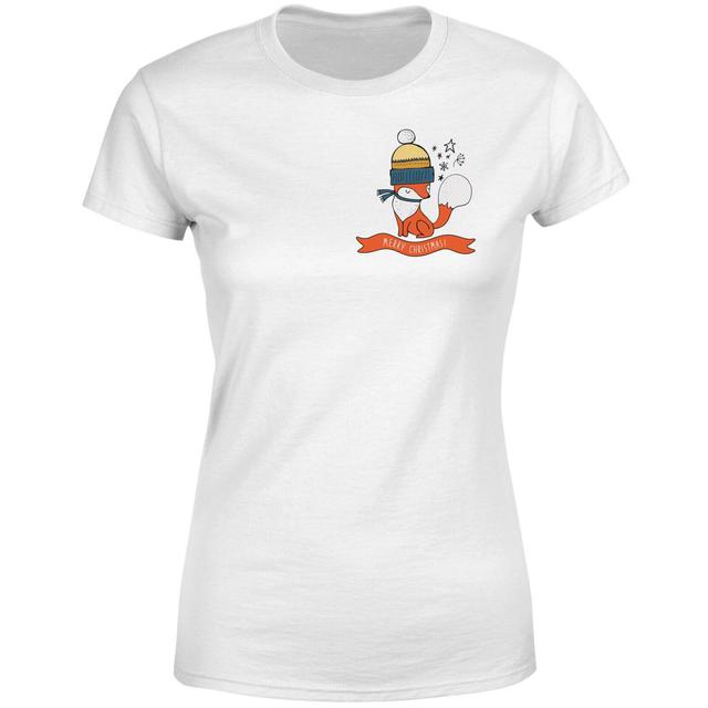 Christmas Fox Pocket Women's T-Shirt - White - S - Weiß on Productcaster.