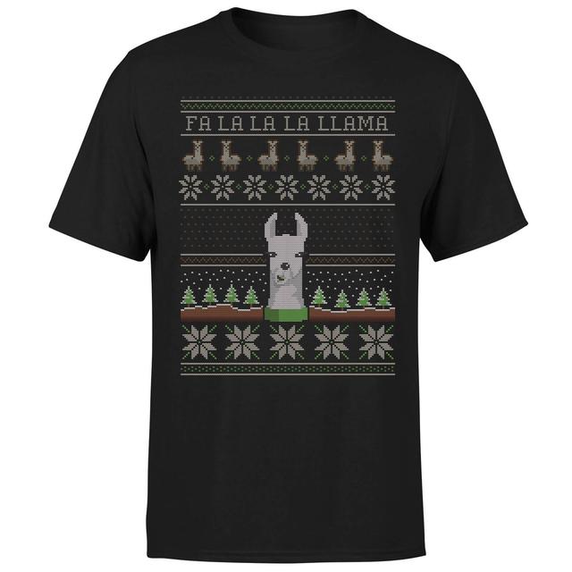 Fa La La La Llama T-Shirt - Black - L on Productcaster.