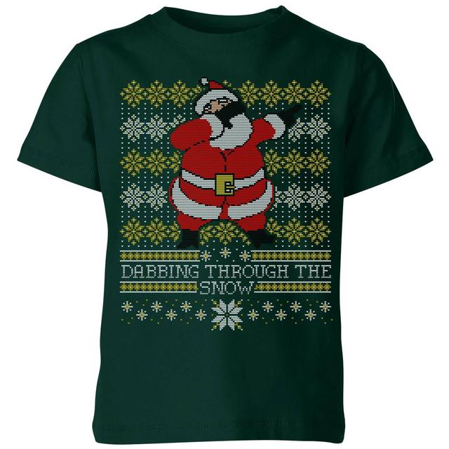 Dabbing through the snow Fair Isle Kids' T-Shirt - Forest Green - 9-10 Jahre - Forest Green on Productcaster.