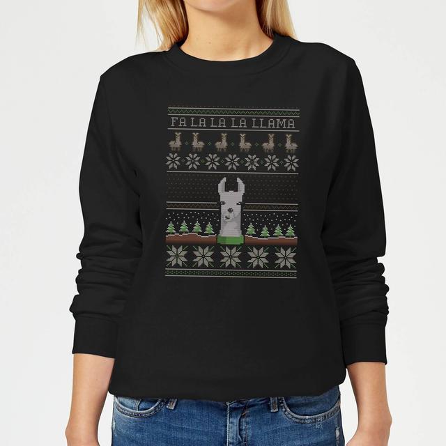 Fa La La La Llama Frauen Sweatshirt - Schwarz - L on Productcaster.