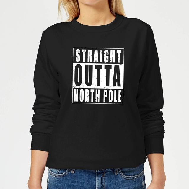 Straight Outta North Pole Frauen Sweatshirt - Schwarz - M on Productcaster.