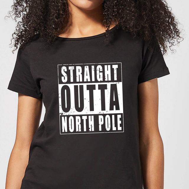 Straight Outta North Pole Women's T-Shirt - Black - L on Productcaster.