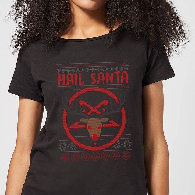 Camiseta Navidad "Hail Santa" - Mujer - Negro - 5XL - Negro on Productcaster.