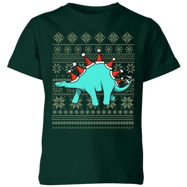 Stegosantahats Kids' T-Shirt - Forest Green - 7-8 Years - Forest Green on Productcaster.