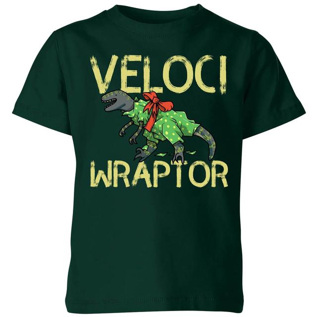 Veloci Wraptor Kids' T-Shirt - Forest Green - 7-8 Jahre - Forest Green on Productcaster.