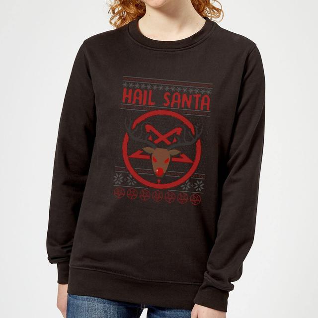 Hail Santa Frauen Sweatshirt - Schwarz - XS on Productcaster.