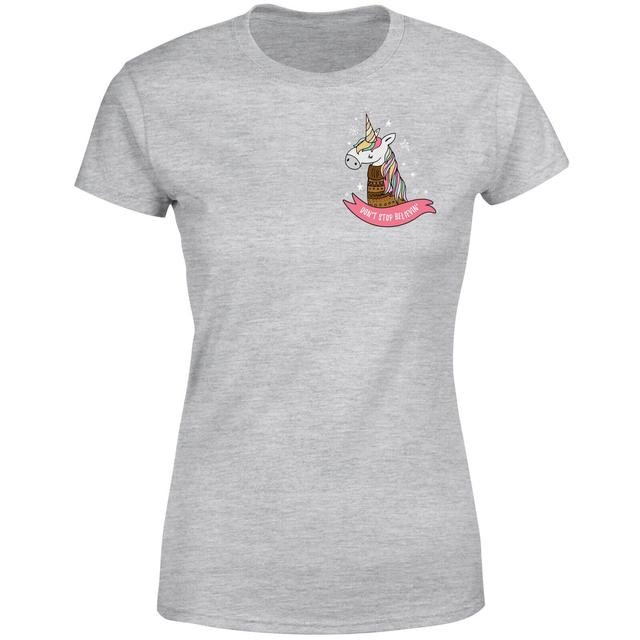 Unicorn T Shirt - Christmas Unicorn Pocket Women's T-Shirt - Grey - S - Grey on Productcaster.