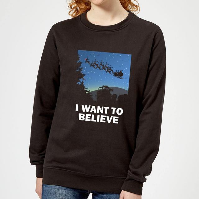 I Want To Believe Frauen Sweatshirt - Schwarz - XS - Schwarz on Productcaster.