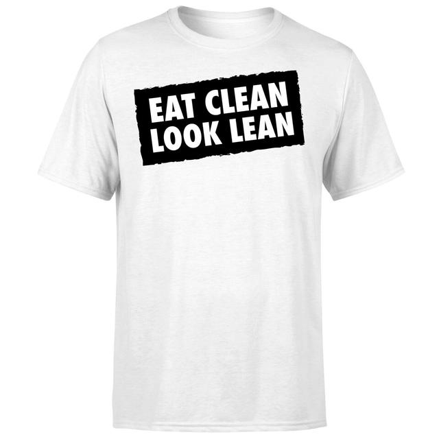 Eat Clean Look Lean T-Shirt - White - M - Weiß on Productcaster.