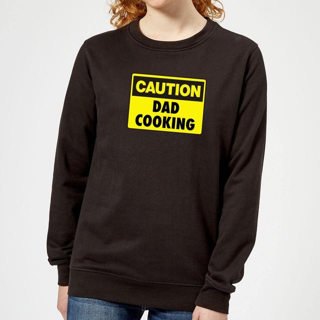 Caution Dad Cooking - Black Womens Sweatshirt - XL - Schwarz on Productcaster.