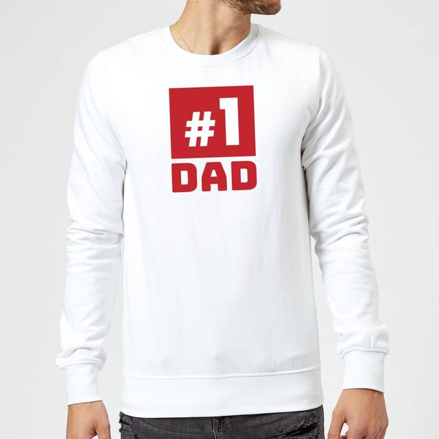 Number 1 Dad Sweatshirt - White - M - Weiß on Productcaster.