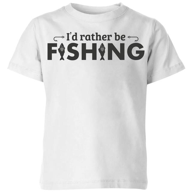 Id Rather be Fishing Kids' T-Shirt - White - 7-8 Jahre on Productcaster.