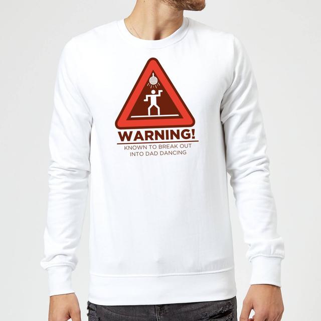 Warning Dad Dancing Sweatshirt - White - L - White on Productcaster.