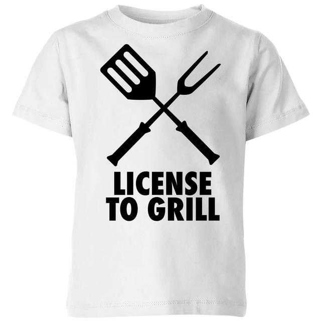 License to Grill Kids' T-Shirt - White - 7-8 Jahre - Weiß on Productcaster.