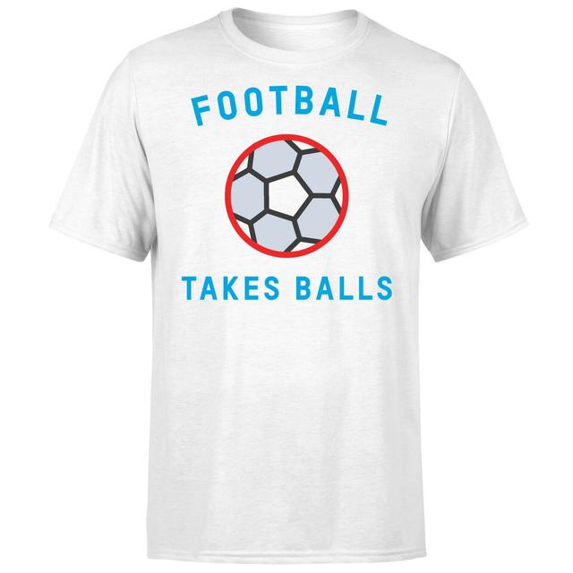 Football Takes Balls T-Shirt - White - 5XL - White on Productcaster.