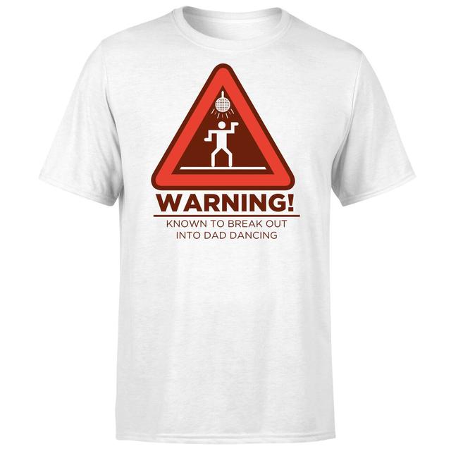 Warning Dad Dancing T-Shirt - White - XXL - Weiß on Productcaster.