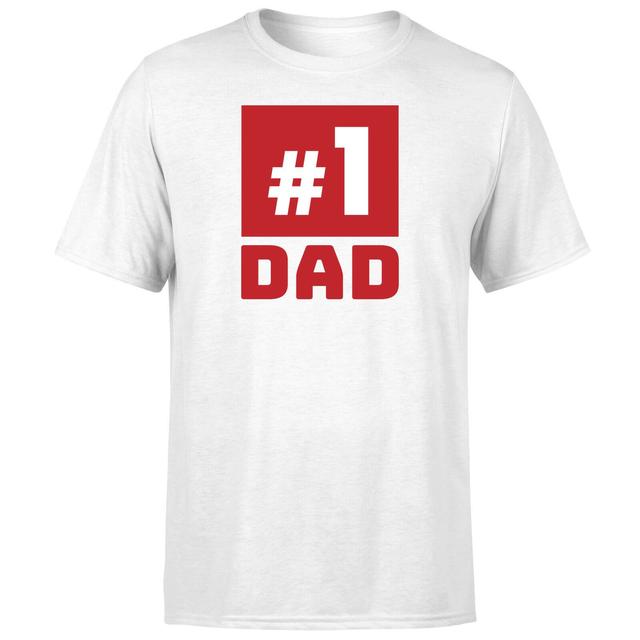 Number 1 Dad T-Shirt - White - S - Weiß on Productcaster.