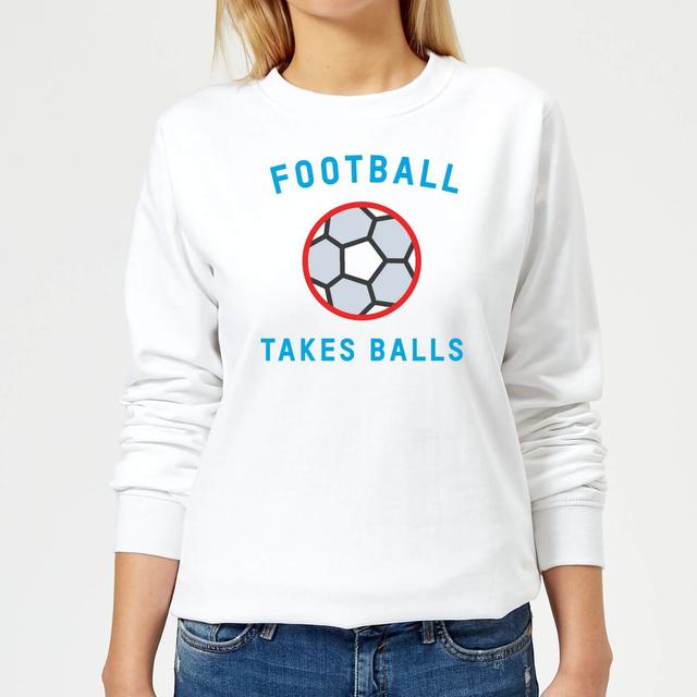 Football Takes Balls Women's Sweatshirt - White - L - Weiß on Productcaster.