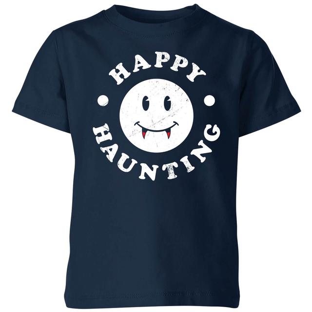 Happy Haunting Kids' T-Shirt - Navy - 7-8 Jahre - Marineblau on Productcaster.