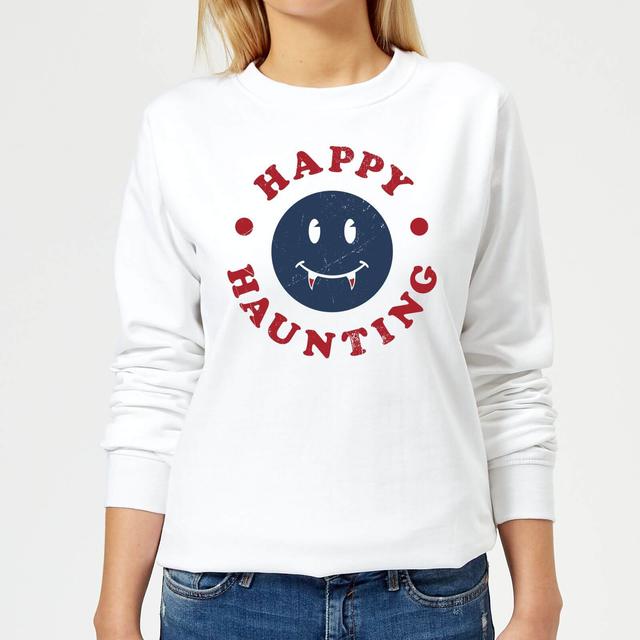 Happy Haunting Fang Women's Sweatshirt - White - XL - Weiß on Productcaster.