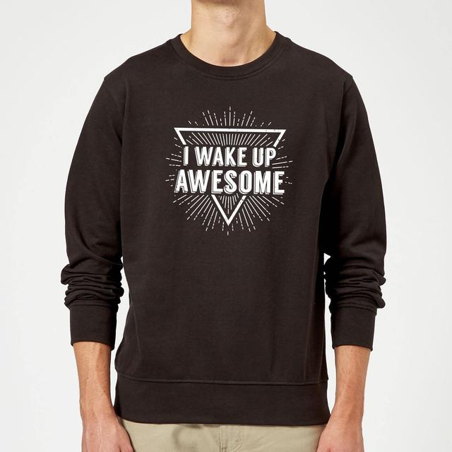 I Wake up Awesome Sweatshirt - Black - XXL - Schwarz on Productcaster.