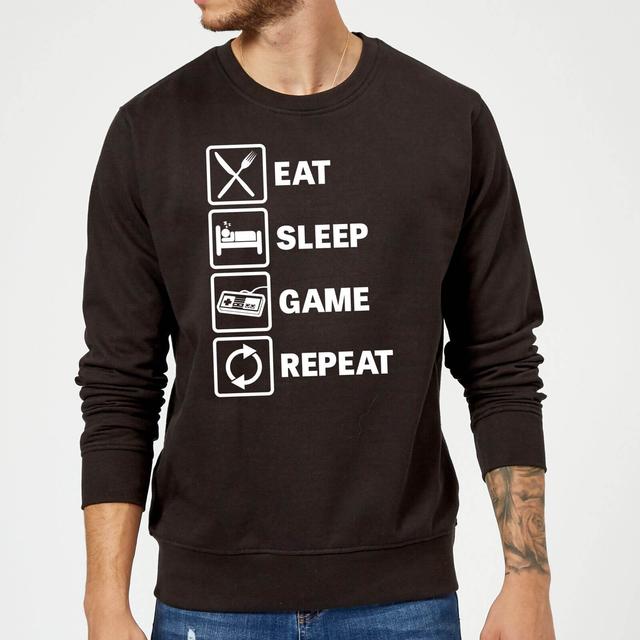 Eat Sleep Game Repeat Sweatshirt - Black - M on Productcaster.