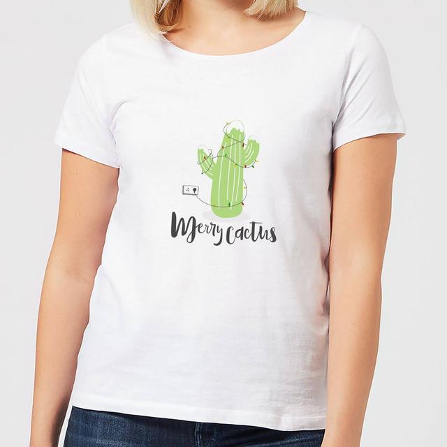 Merry Cactus Women's T-Shirt - White - M - White on Productcaster.