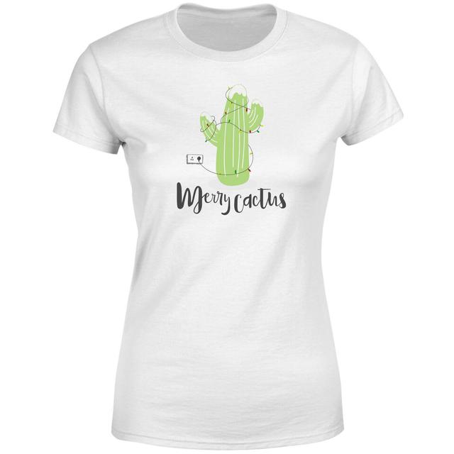 Merry Cactus Women's T-Shirt - White - S - Weiß on Productcaster.