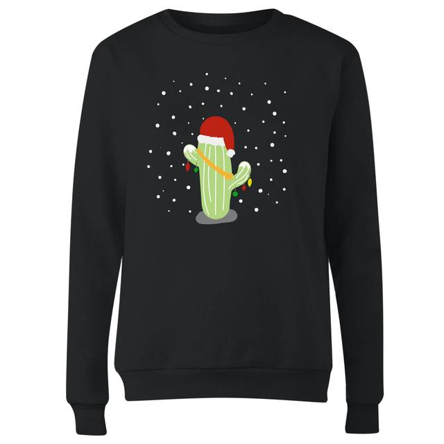 Cactus Santa Hat Women's Sweatshirt - Black - S - Schwarz on Productcaster.