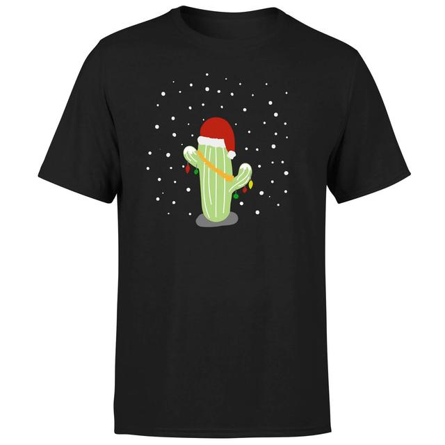 Cactus Santa Hat T-Shirt - Black - XL - Schwarz on Productcaster.