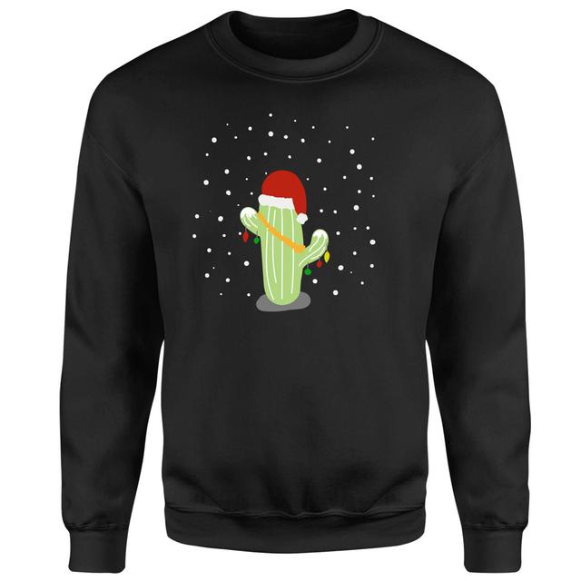 Cactus Santa Hat Sweatshirt - Black - S on Productcaster.