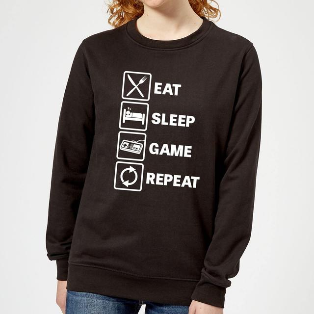 Eat Sleep Game Repeat Women's Sweatshirt - Black - XL - Schwarz on Productcaster.