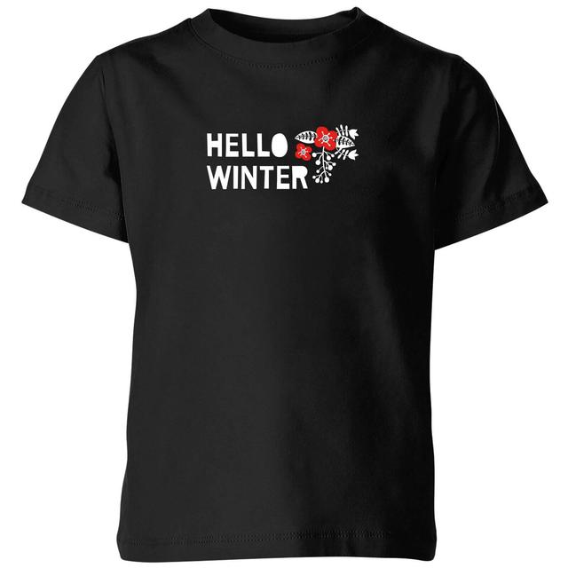 Hello Winter Kids' T-Shirt - Black - 11-12 Jahre - Schwarz on Productcaster.