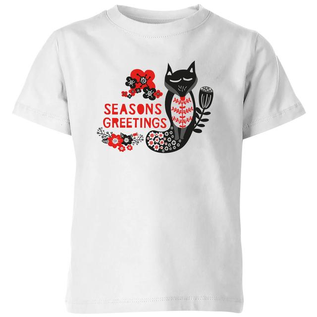 Season's Greetings Kids' T-Shirt - White - 5-6 Jahre - Weiß on Productcaster.