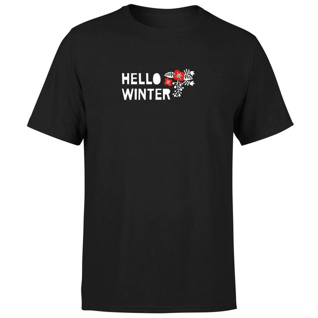 Hello Winter T-Shirt - Black - M - Schwarz on Productcaster.