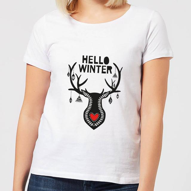 Hello Winter Women's T-Shirt - White - L - Weiß on Productcaster.