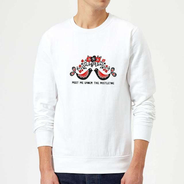 Meet Me Underneath The Mistletoe Sweatshirt - White - M - Weiß on Productcaster.