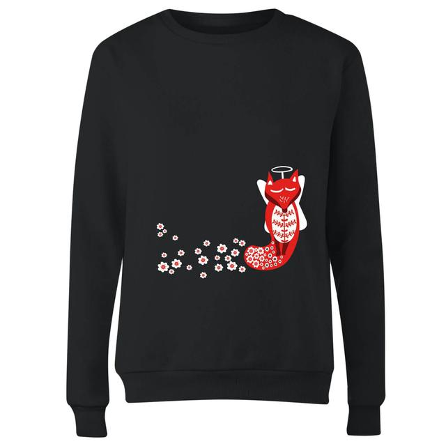 Flower Fox Women's Sweatshirt - Black - XS - Black on Productcaster.