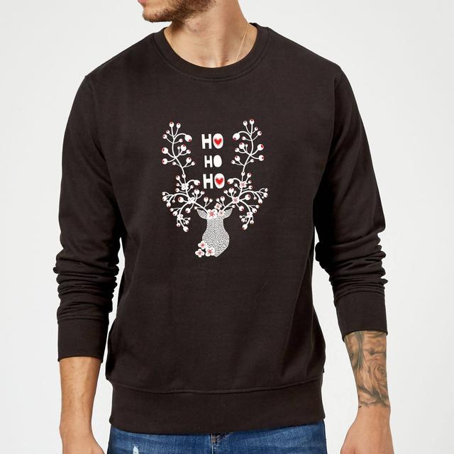 Ho Ho Ho Reindeer Sweatshirt - Black - XL - Schwarz on Productcaster.