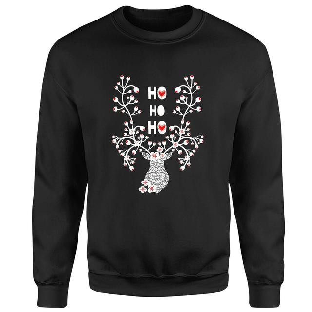 Ho Ho Ho Reindeer Sweatshirt - Black - S - Schwarz on Productcaster.