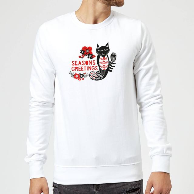 Season's Greetings Sweatshirt - White - XXL - Weiß on Productcaster.