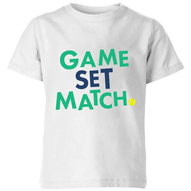 Game Set Match Kids' T-Shirt - White - 11-12 Jahre - Weiß on Productcaster.