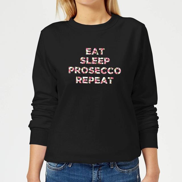 Eat Sleep Prosecco Repeat Women's Sweatshirt - Black - XS - Black on Productcaster.