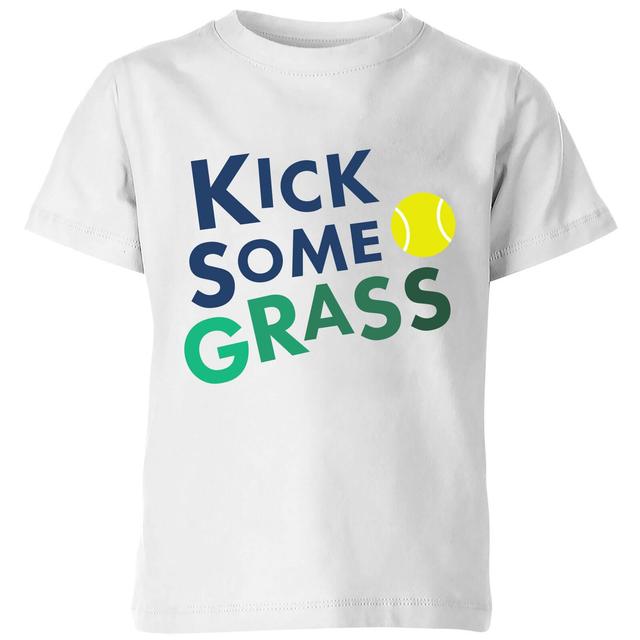 Kick Some Grass Kids' T-Shirt - White - 3-4 Jahre - Weiß on Productcaster.