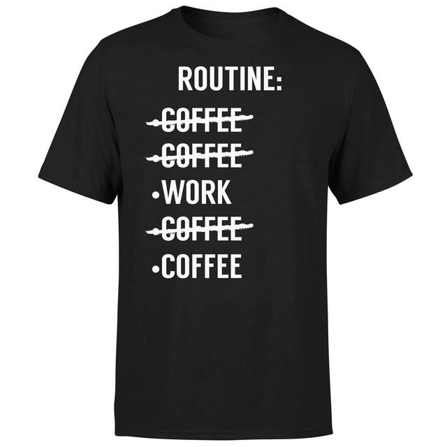 Coffee Routine T-Shirt - Black - S - Schwarz on Productcaster.