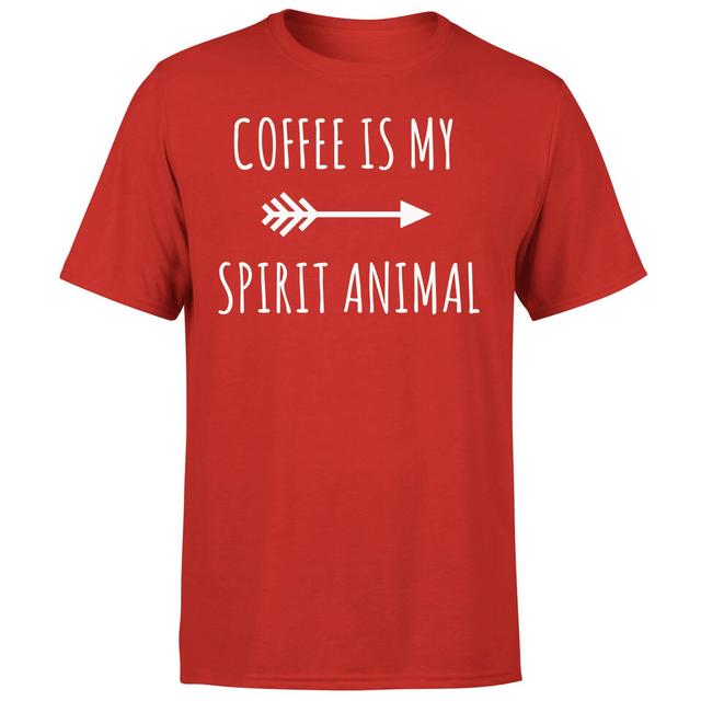 Coffee is my Spirit Animal T-Shirt - Red - XL - Red on Productcaster.